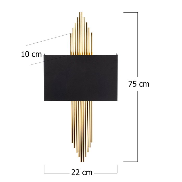 Opviq Lámpara de pared moderna Negro y Oro
